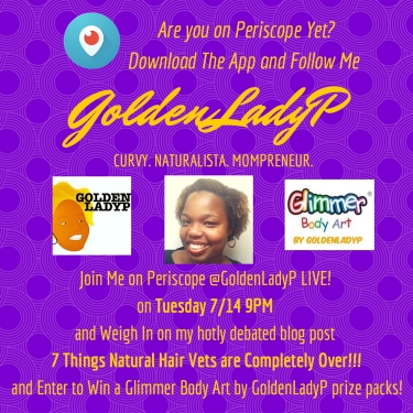 Join Me @GoldenLadyP LIVE! on Tuesday